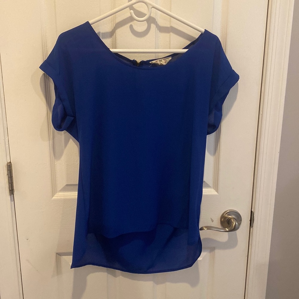 Pink Rose blue blouse size L